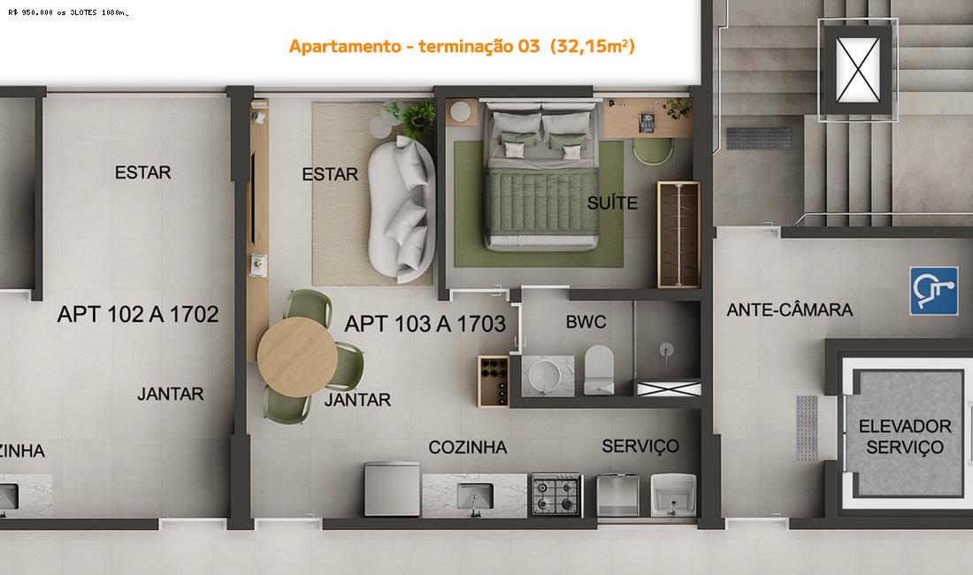 Apartamento à venda com 2 quartos, 40m² - Foto 8