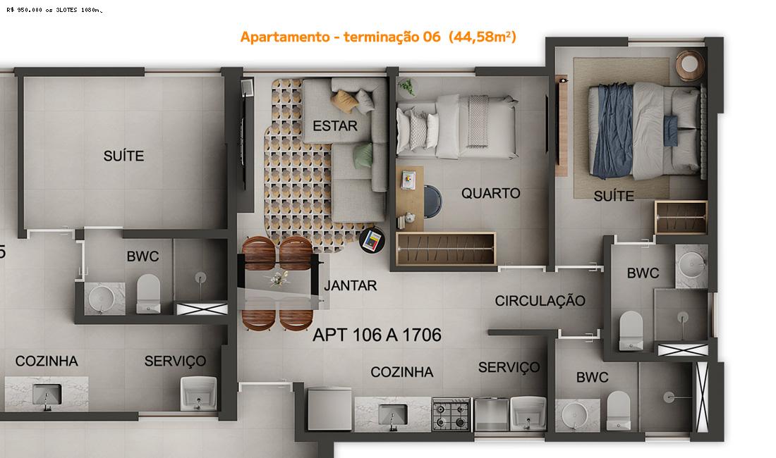 Apartamento à venda com 2 quartos, 40m² - Foto 9